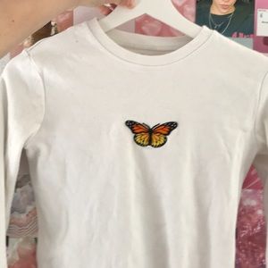 Brandy Melville Tory Butterfly Long-sleeve Top